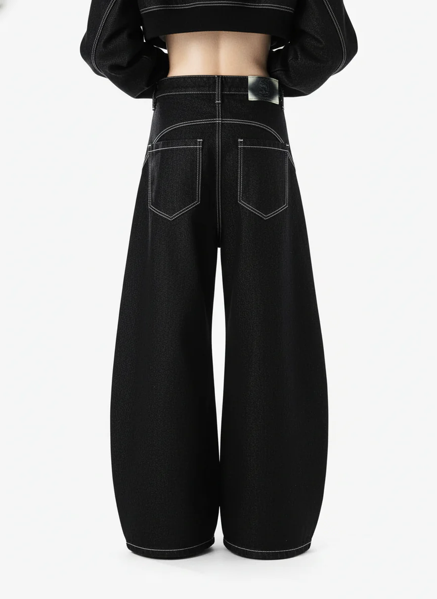 Vintage Contrast Stitch Button-Up Scimitar Jeans - Image 4