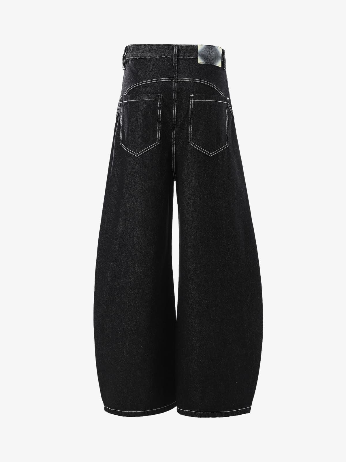 Vintage Contrast Stitch Button-Up Scimitar Jeans - Image 6
