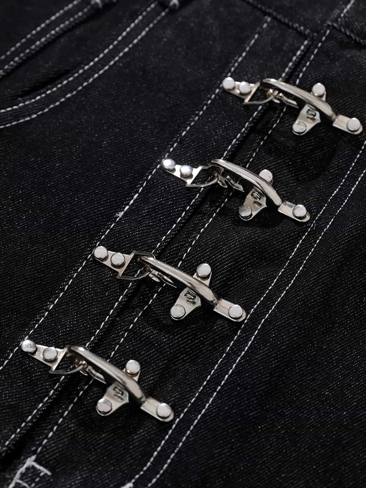 Vintage Contrast Stitch Button-Up Scimitar Jeans - Image 8
