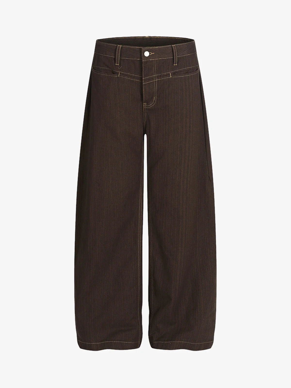 Vintage Contrast Thread Barrel Pants - Image 2