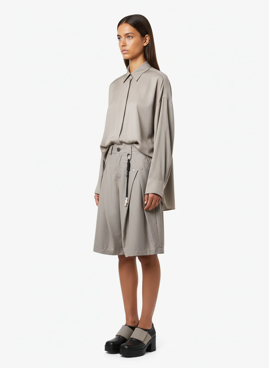 Vintage Deconstructed Pleated Shorts - Image 8