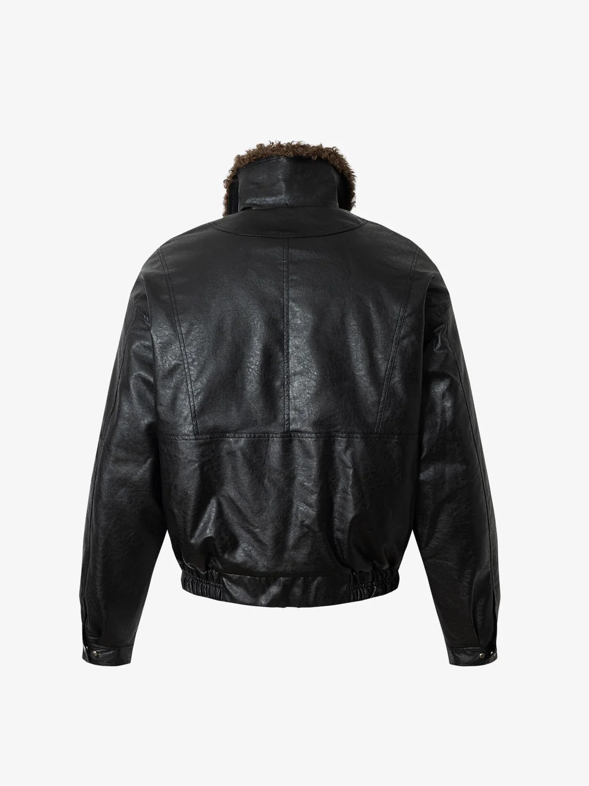 Vintage Detachable Fur Collar Quilted Leather Jacket - Image 7