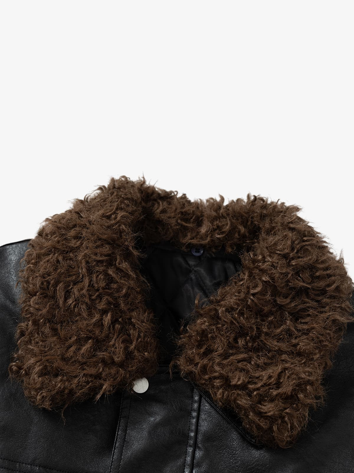 Vintage Detachable Fur Collar Quilted Leather Jacket - Image 8