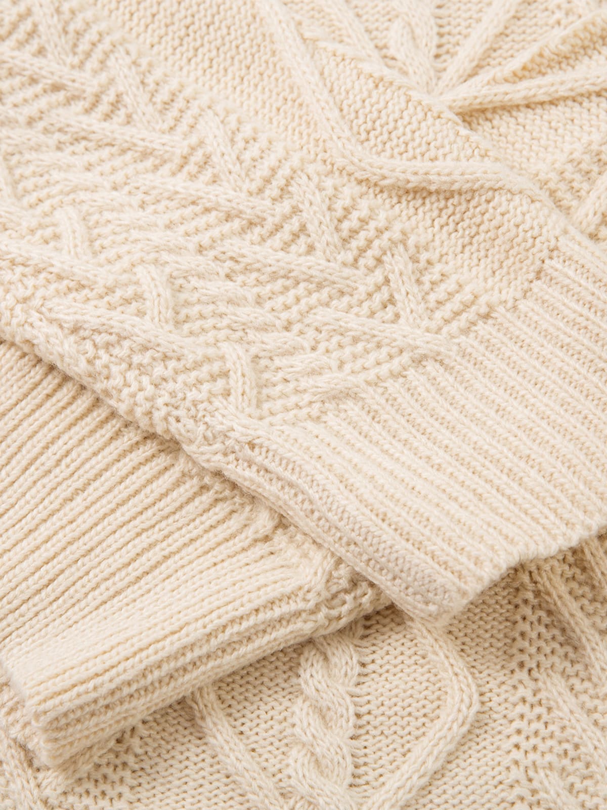 Vintage Diamond Knit Half Placket Sweater - Image 8