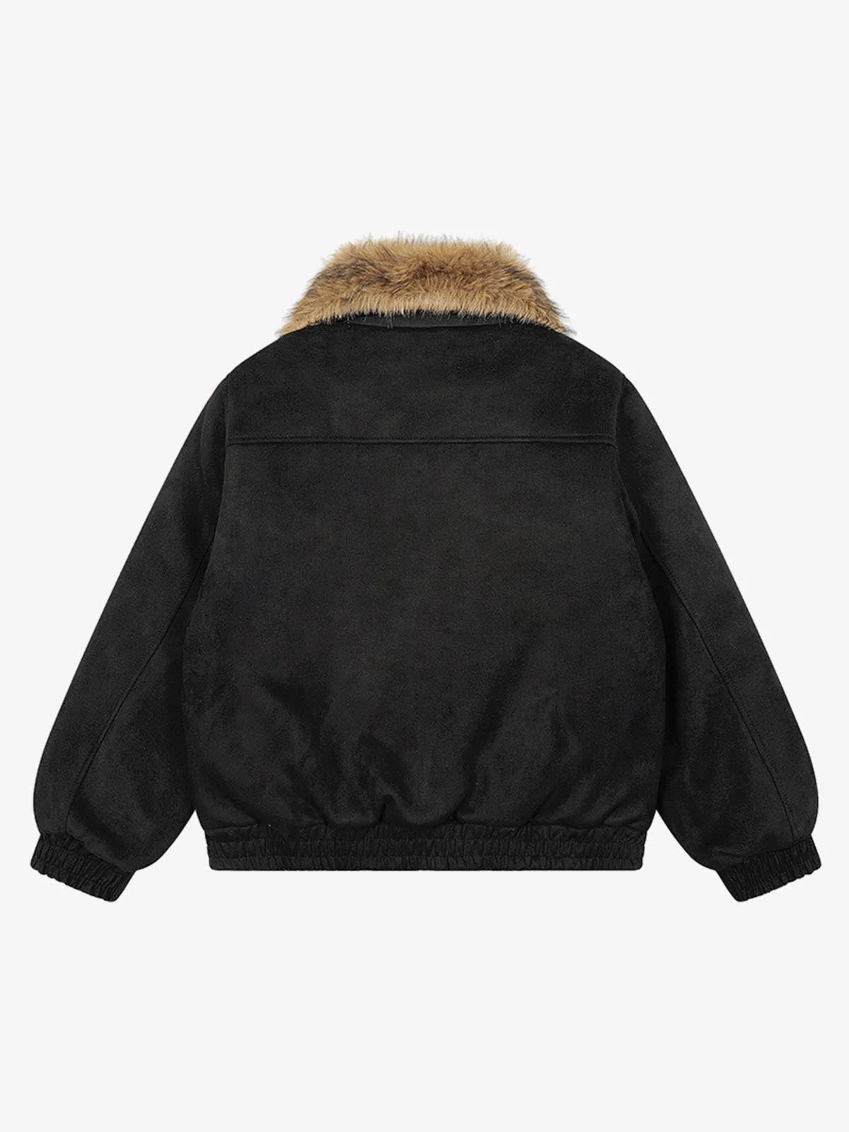 Vintage Distressed Deconstructed Faux Fur Collar Jacket - Image 4