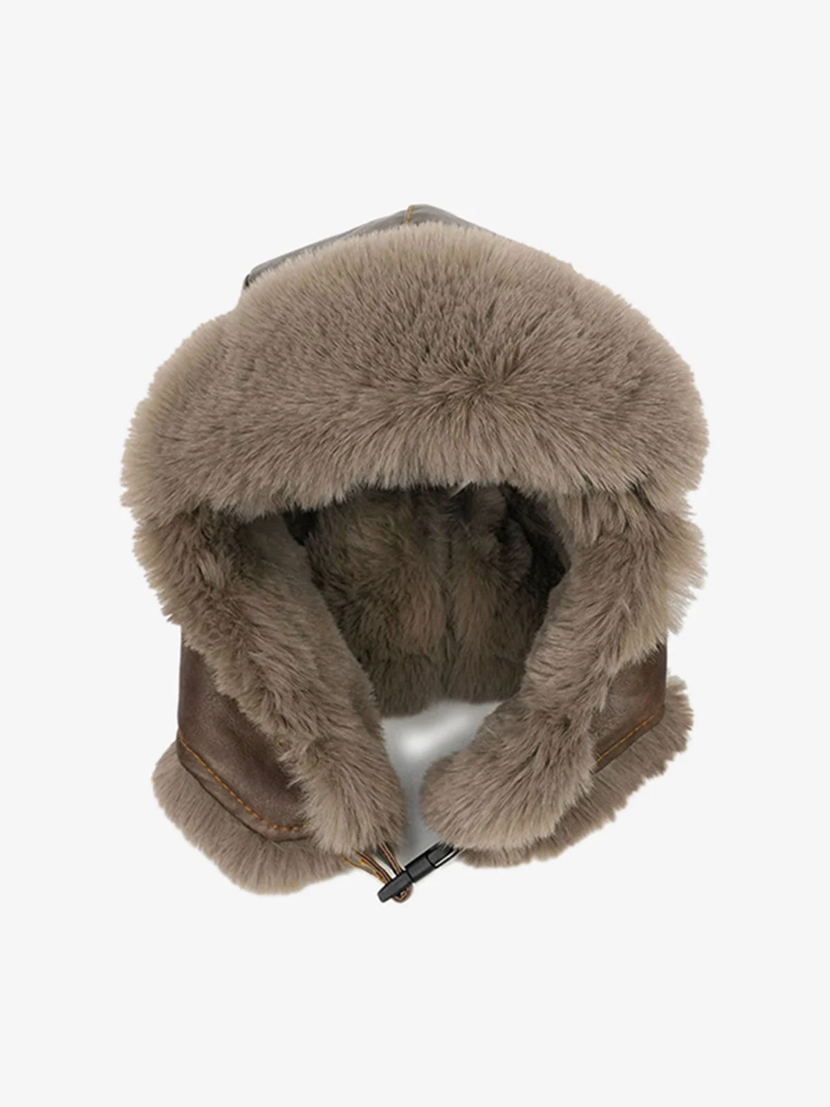 Vintage Distressed Leather Plush Trapper Hat - Image 10