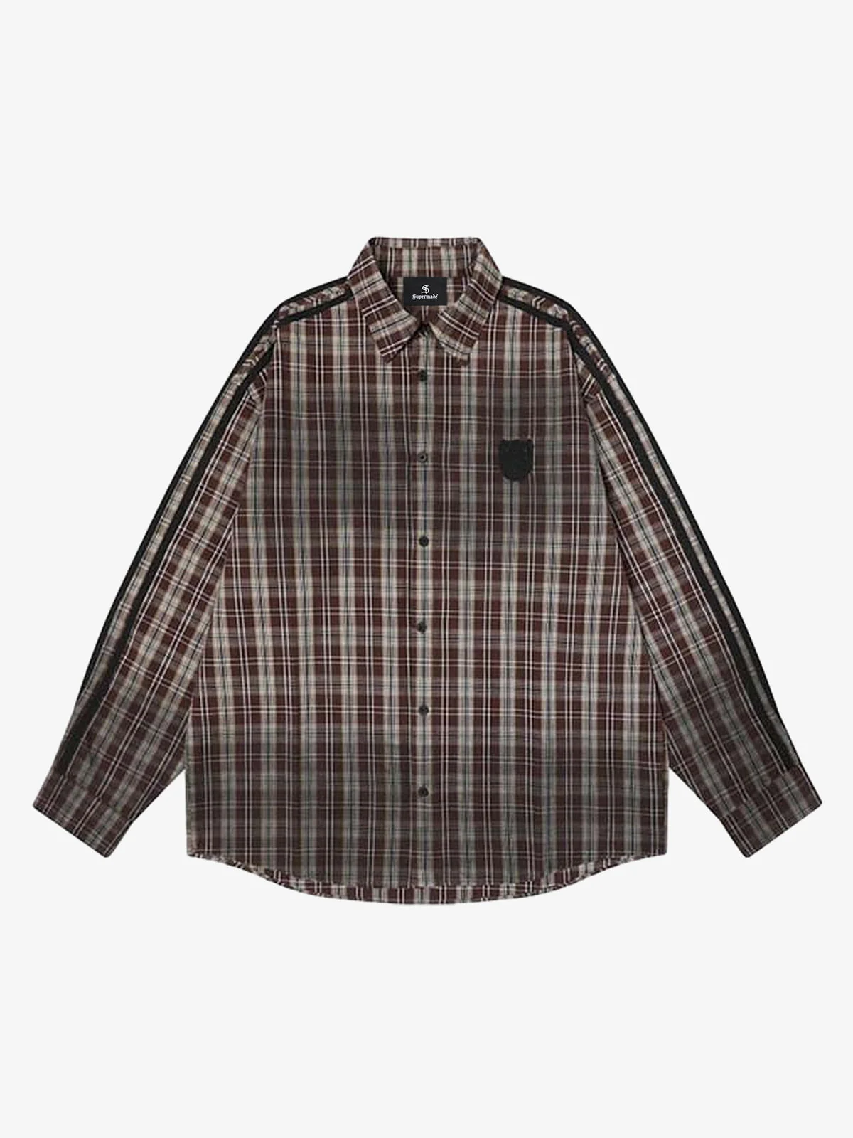 Vintage Distressed Patchwork Star Plaid Shirt - Image 2