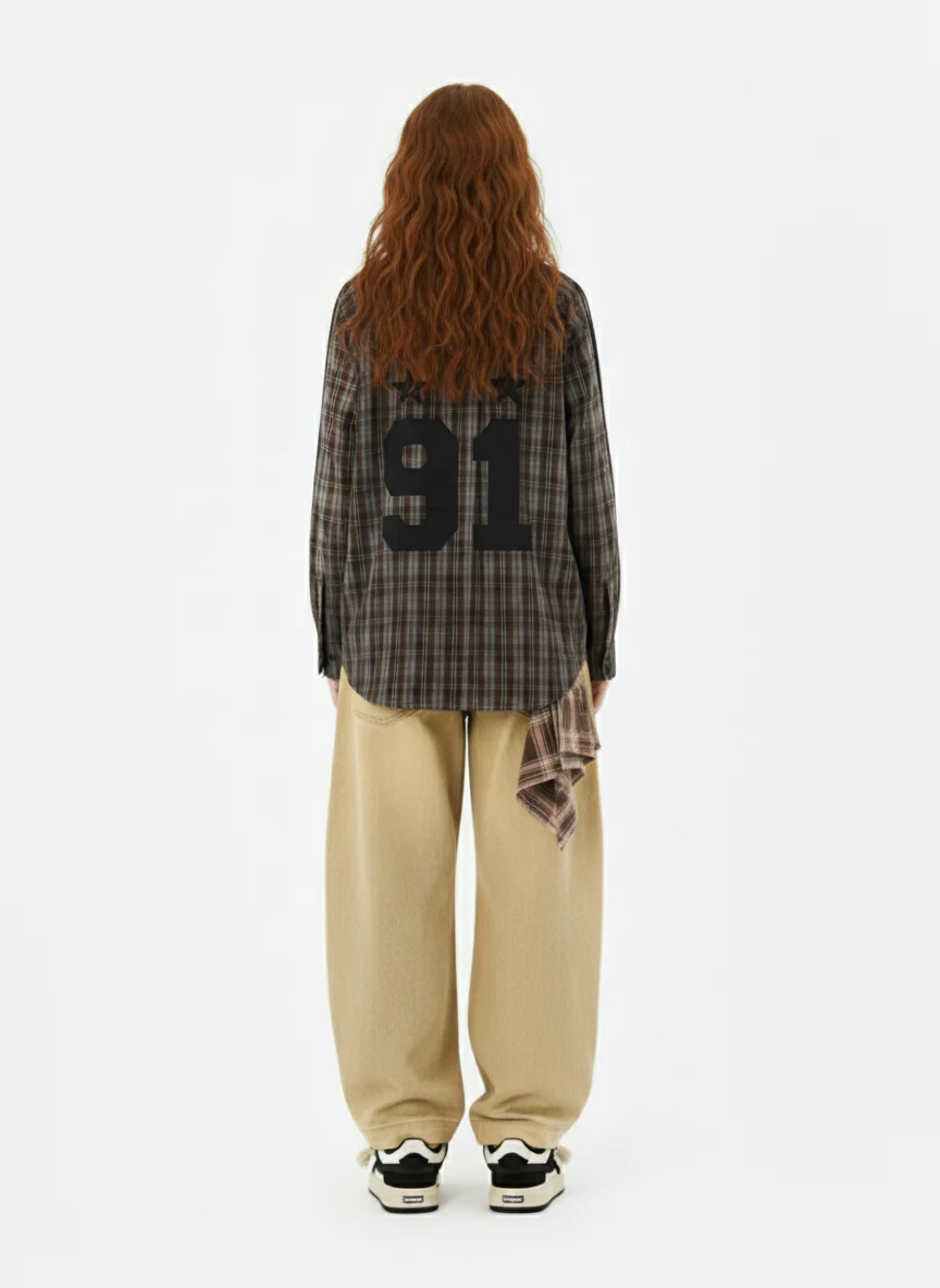 Vintage Distressed Patchwork Star Plaid Shirt - Image 4