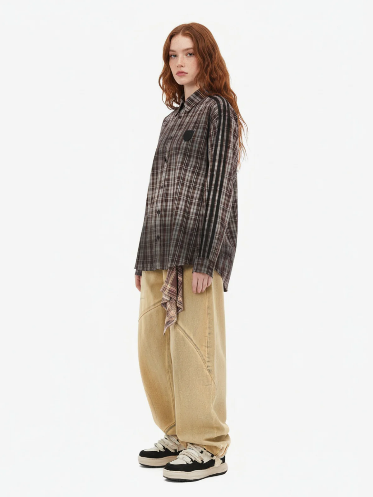 Vintage Distressed Patchwork Star Plaid Shirt - Image 6