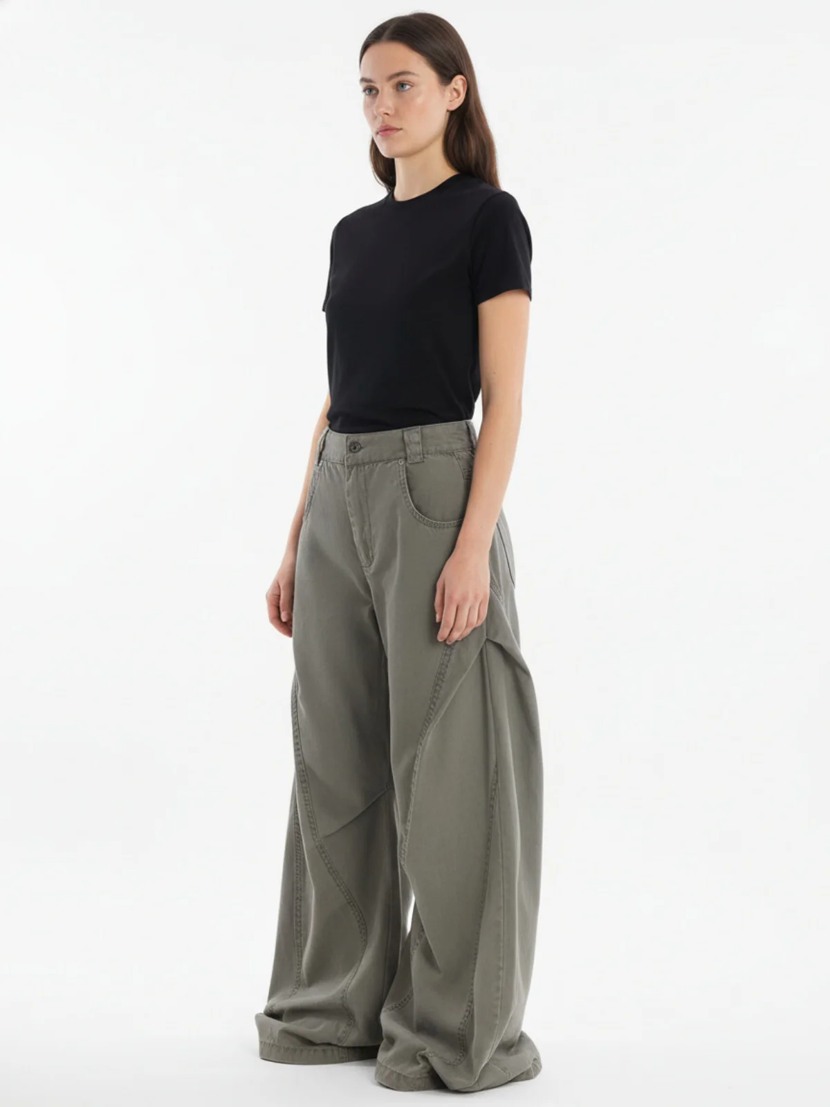 Vintage Distressed Pleated Barrel Pants - Image 5