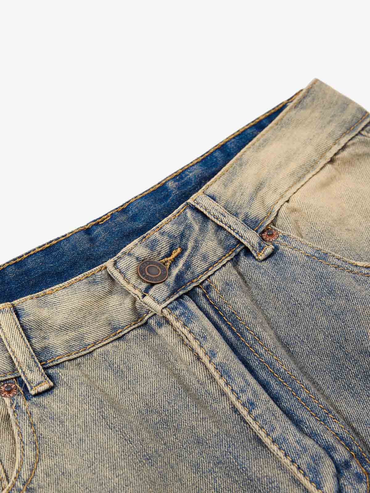 Vintage Distressed Ripped Wide Leg Jeans - Image 3