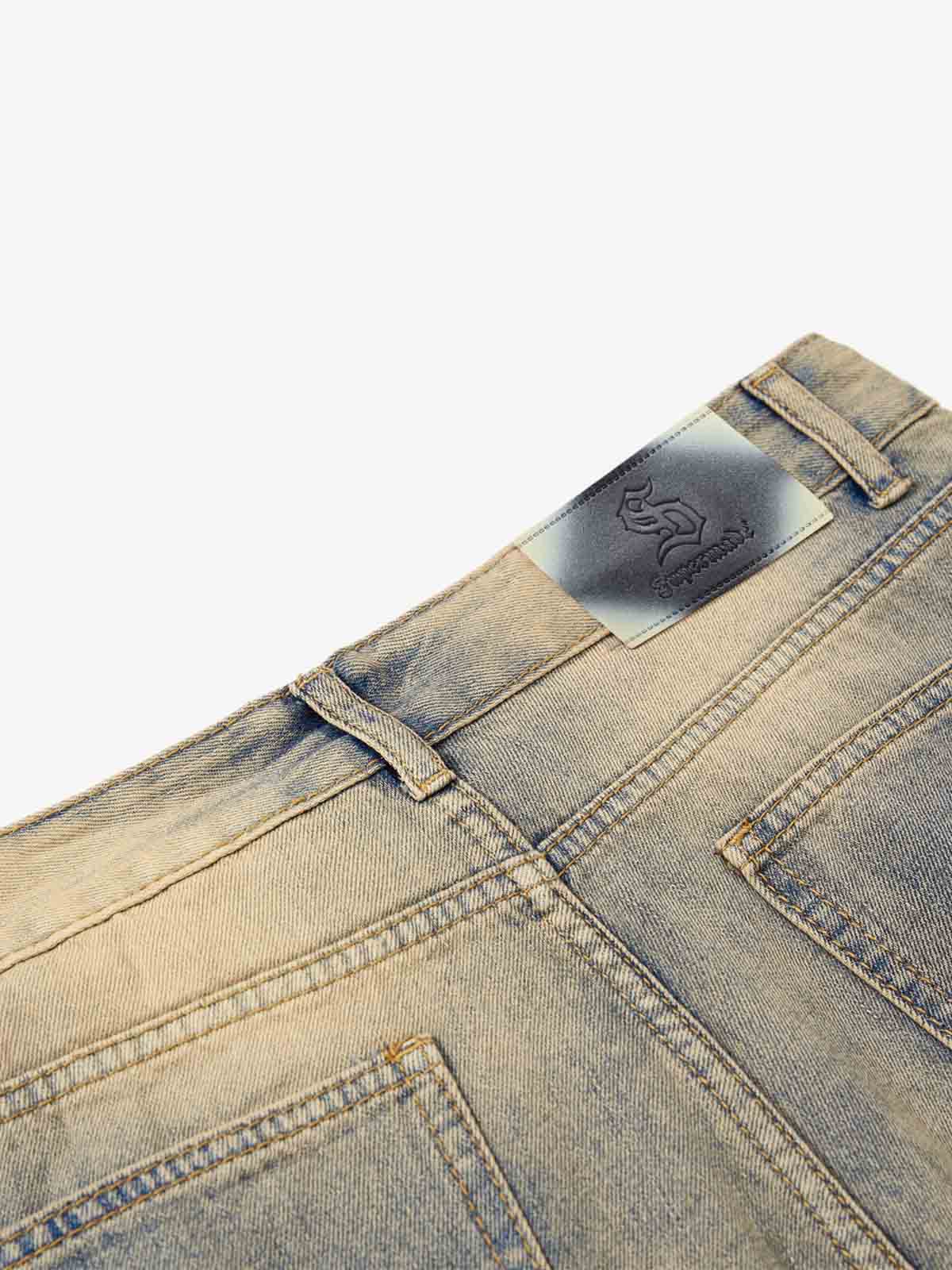 Vintage Distressed Ripped Wide Leg Jeans - Image 4