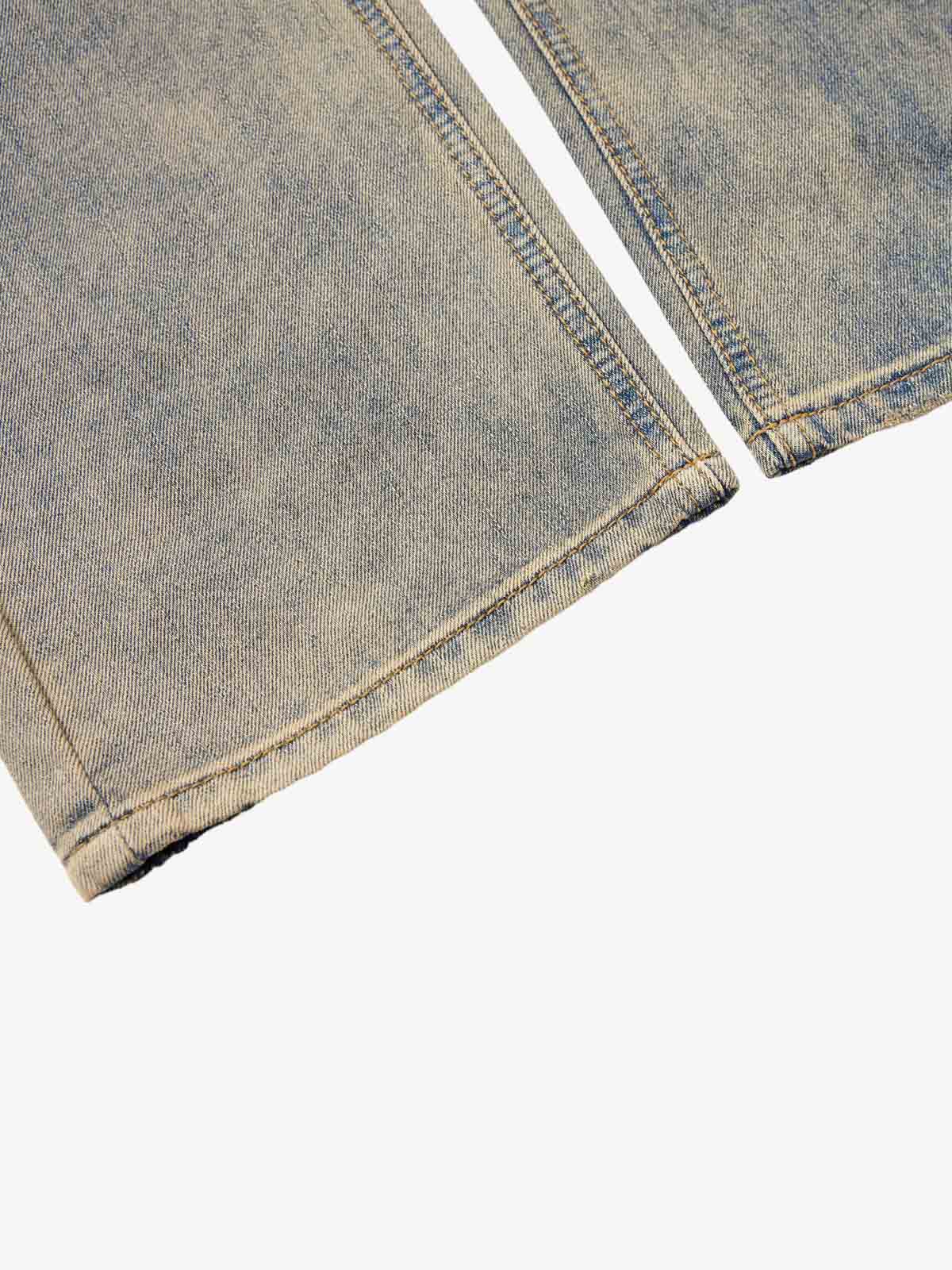 Vintage Distressed Ripped Wide Leg Jeans - Image 6