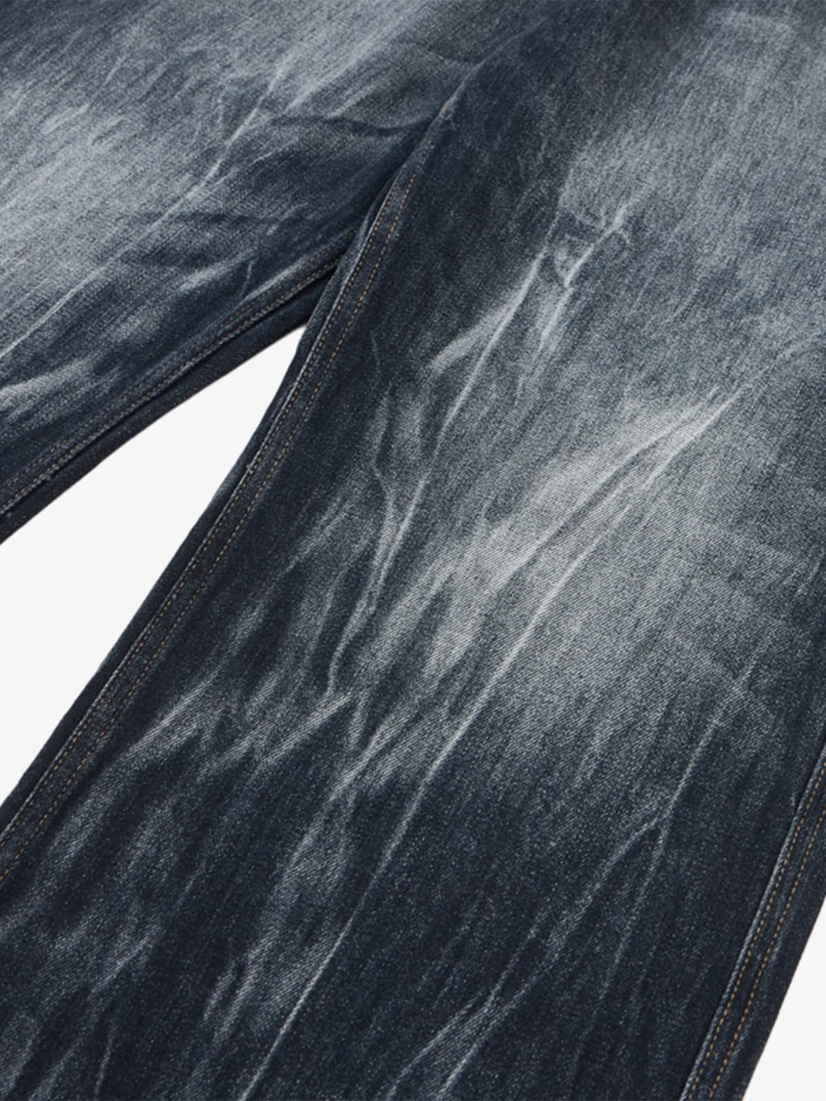 Vintage Distressed Wash Wide Leg Jeans - Image 6