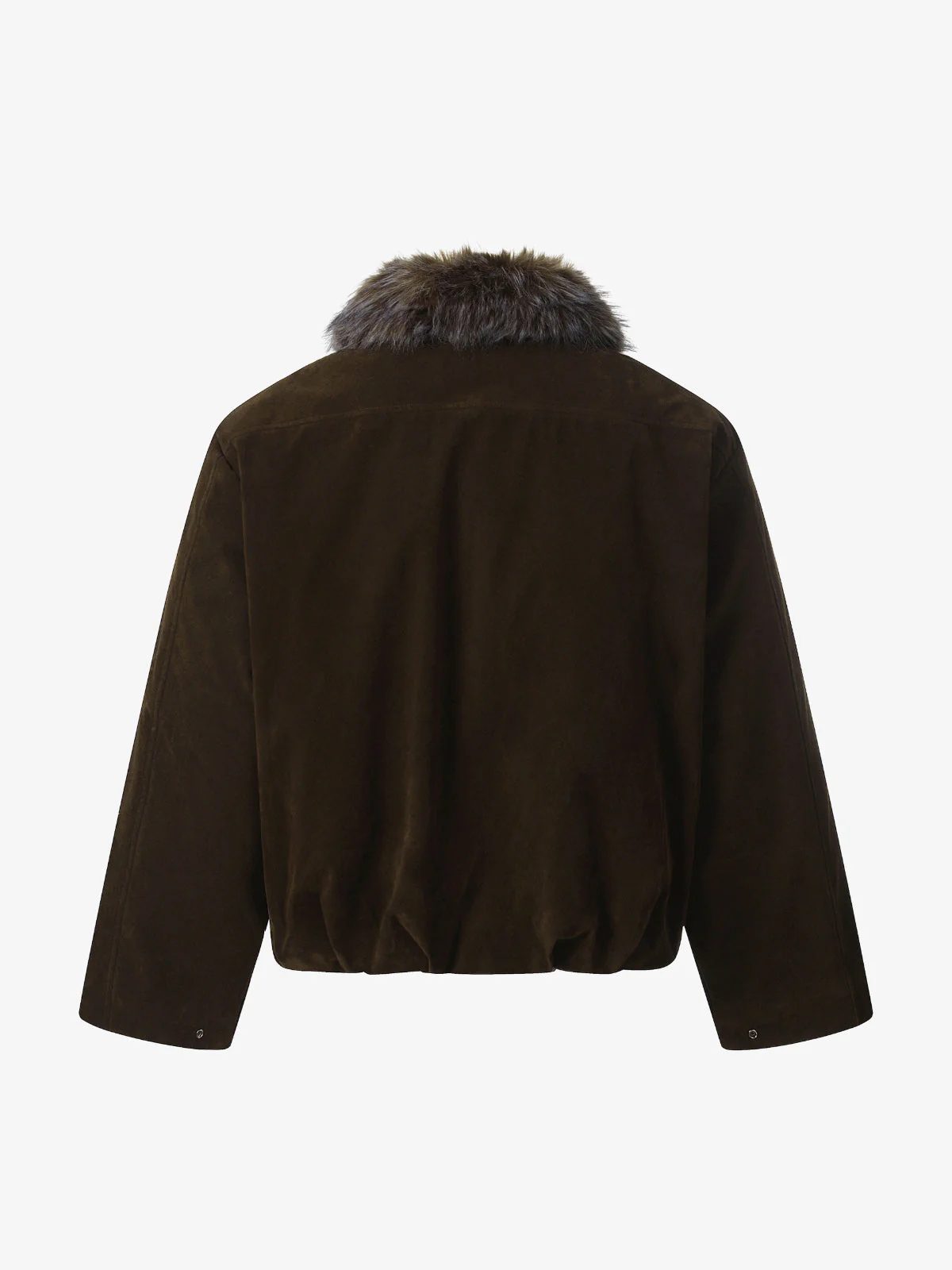 Vintage Drawstring Design Fur Collar Padded Jacket - Image 7