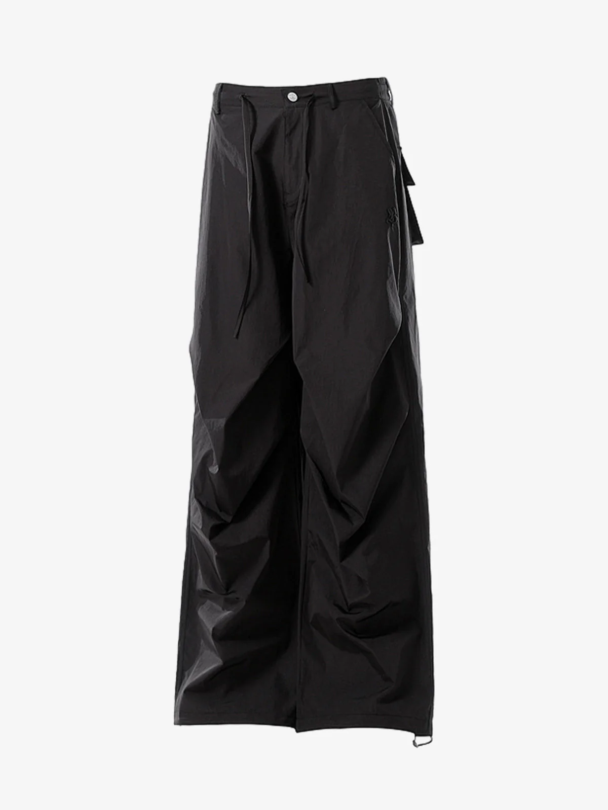 Vintage Drawstring Draped Embroidered Wide Leg Pants - Image 15