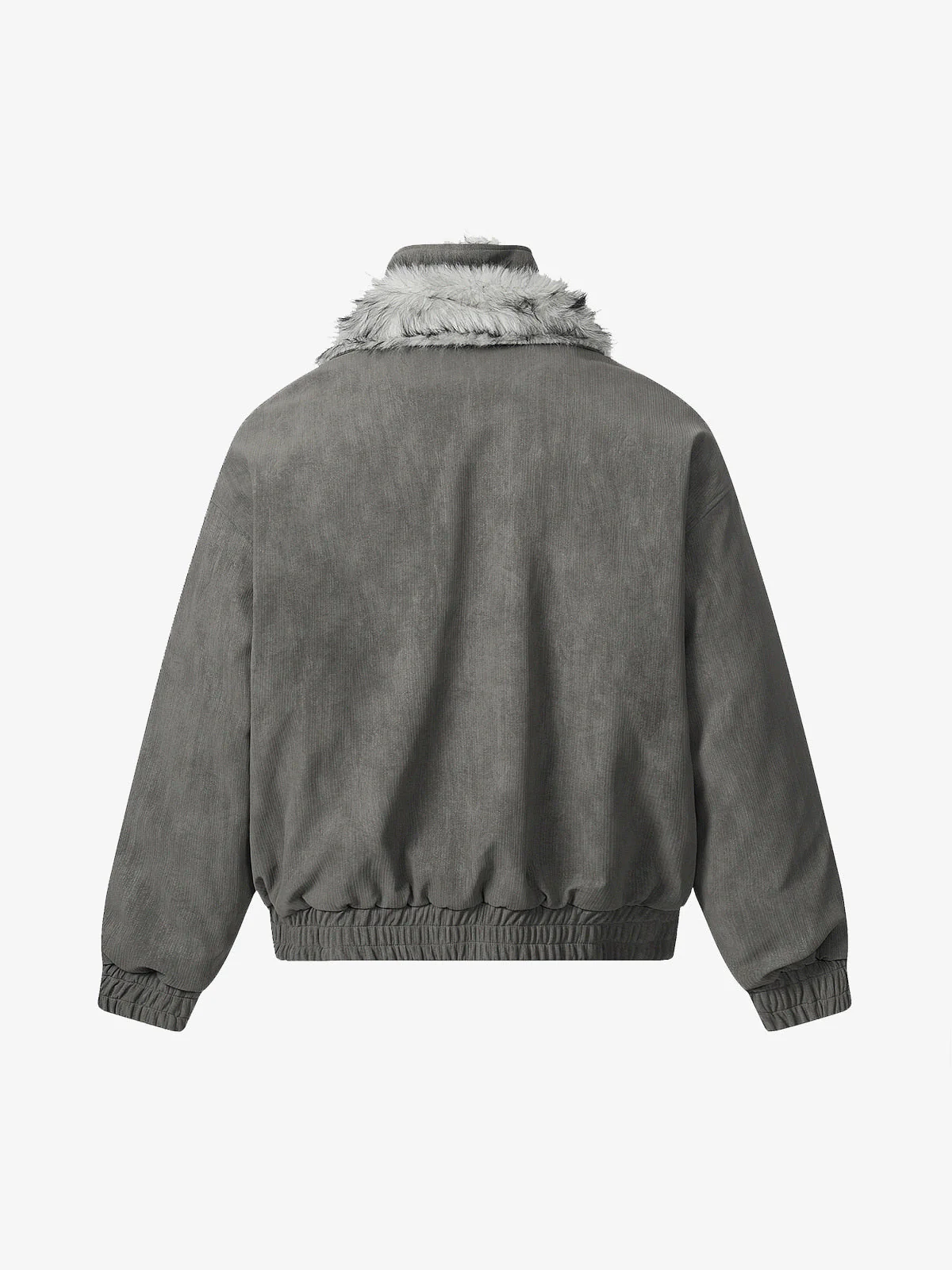 Vintage Dual-layer Collar Fleece-lined Zipper Jacket - Image 7