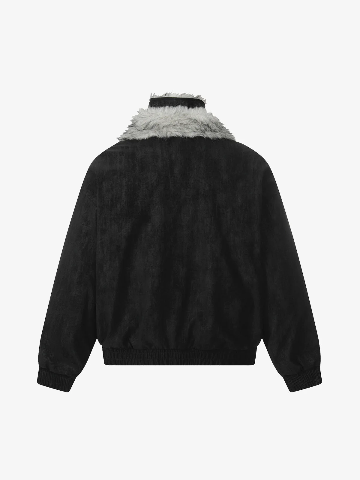 Vintage Dual-layer Collar Fleece-lined Zipper Jacket - Image 8