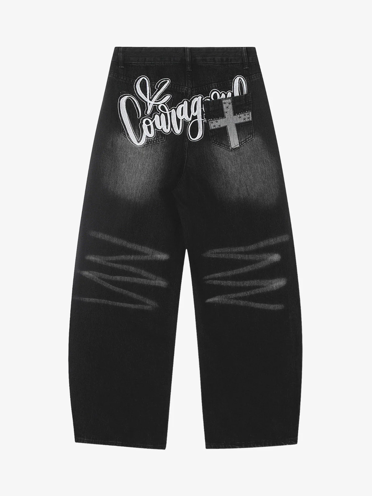 Vintage Embroidered Cross Washed Scimitar Jeans - Image 2