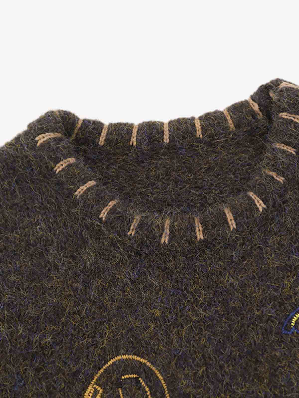 Vintage Embroidered Graphic Knit Sweater Vest - Image 3