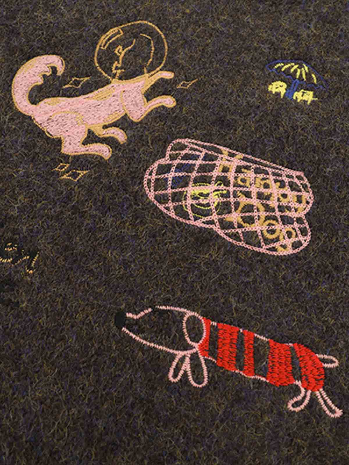 Vintage Embroidered Graphic Knit Sweater Vest - Image 5