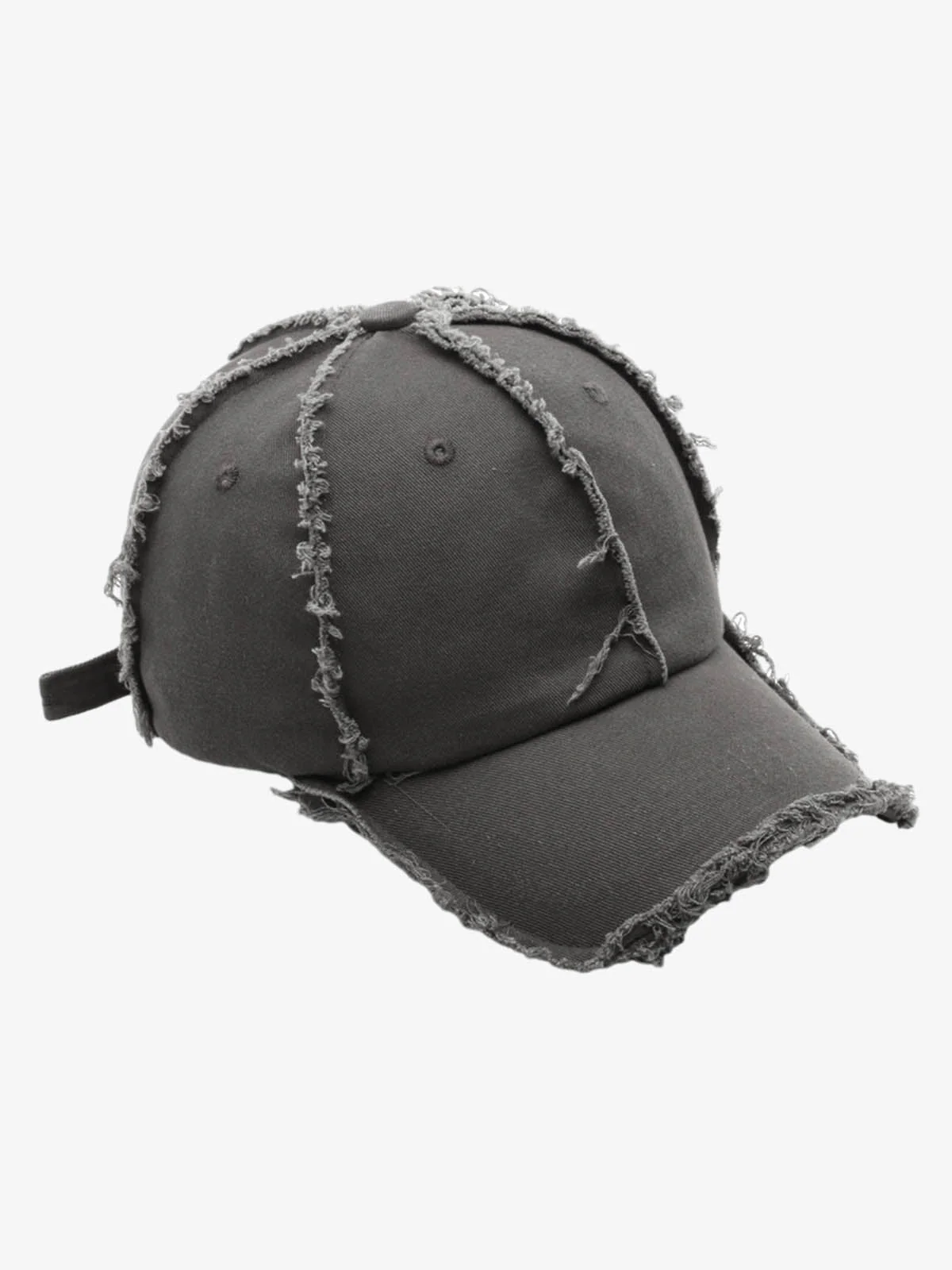 Vintage Frayed Panel Cotton Baseball Cap