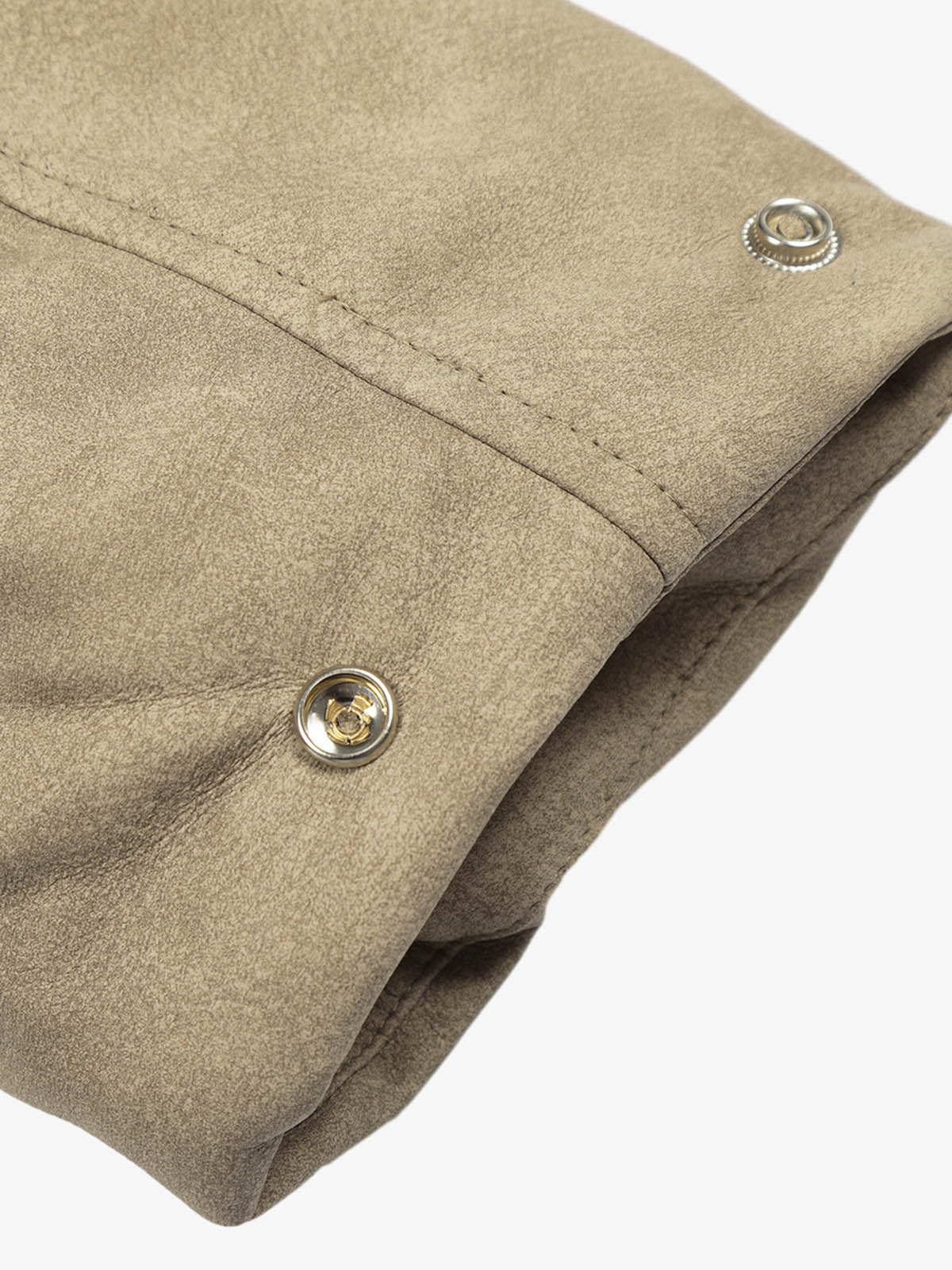 Vintage Fur Collar PU Leather Badge Embroidery Work Jacket - Image 13