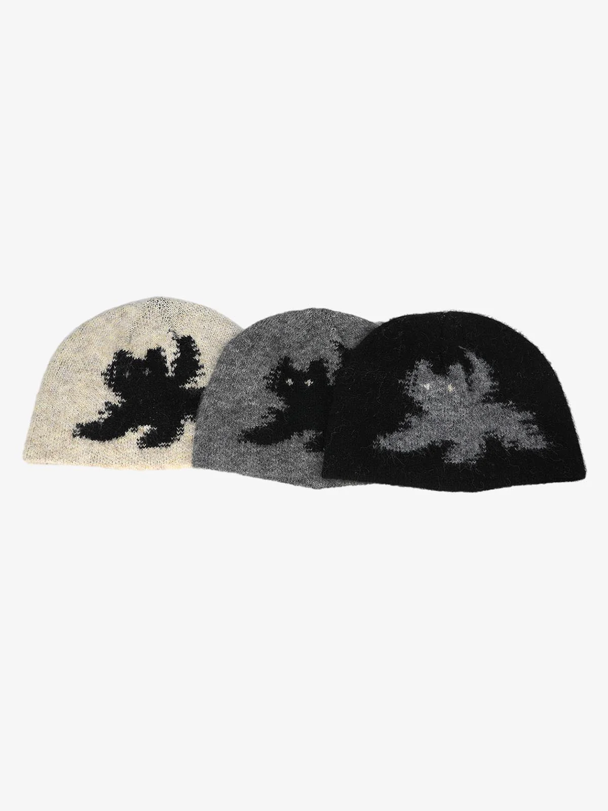 Vintage Fuzzy Cat Pattern Knit Beanie Hat - Image 4