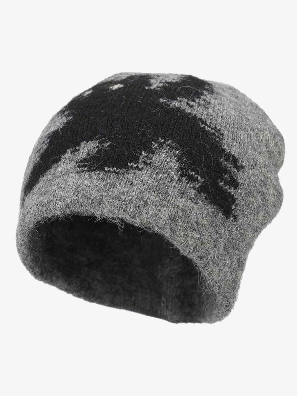Vintage Fuzzy Cat Pattern Knit Beanie Hat - Image 6