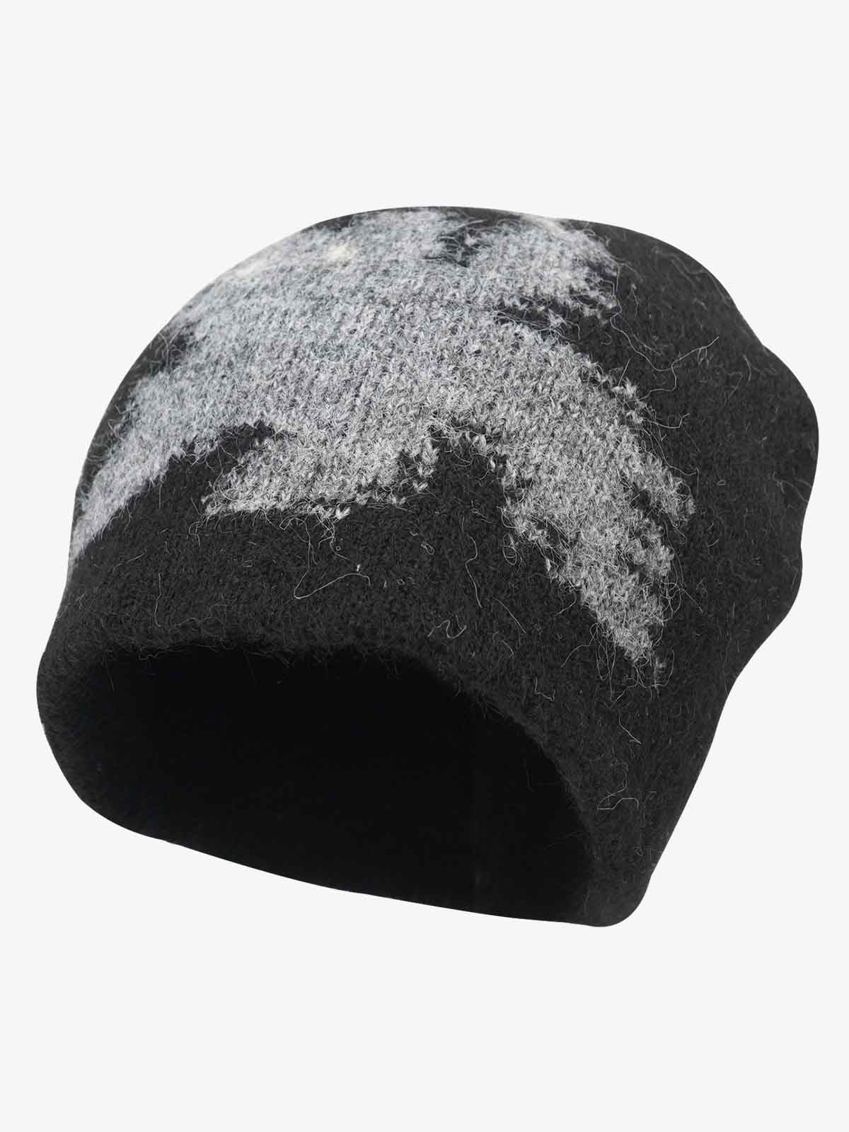 Vintage Fuzzy Cat Pattern Knit Beanie Hat - Image 7