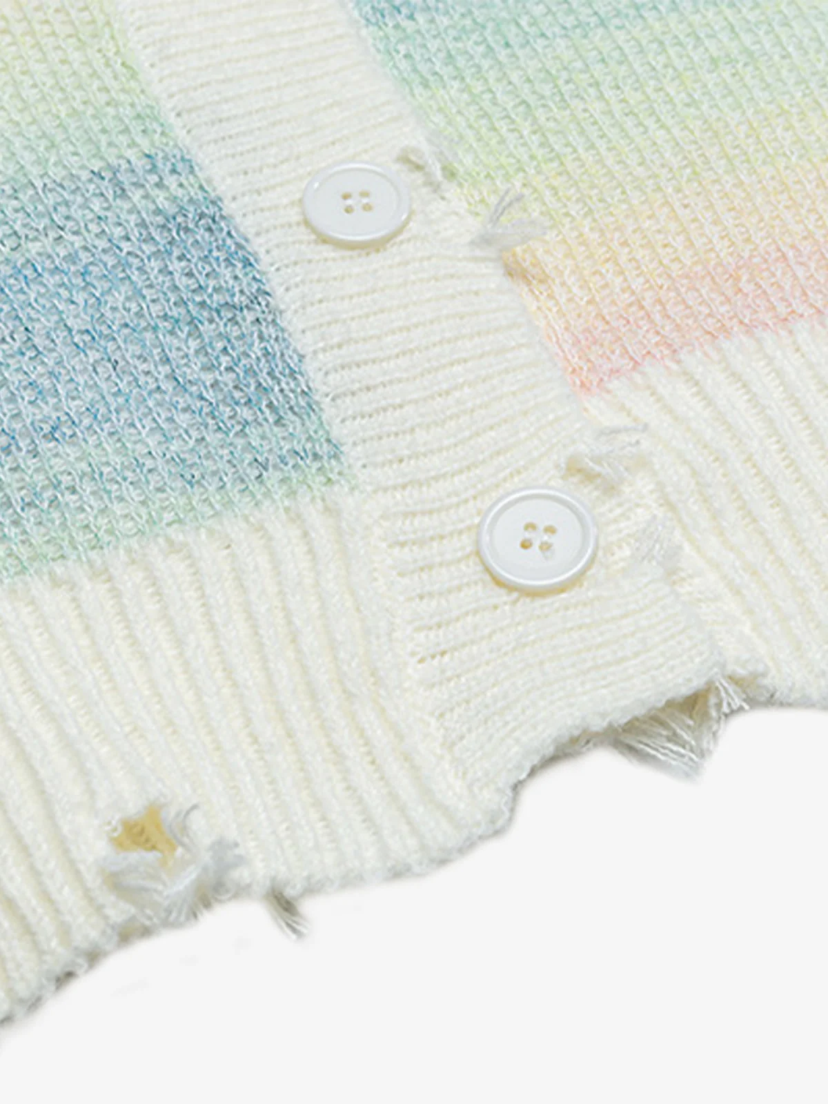 Vintage Gradient Butterfly Distressed Cardigan Sweater - Image 13