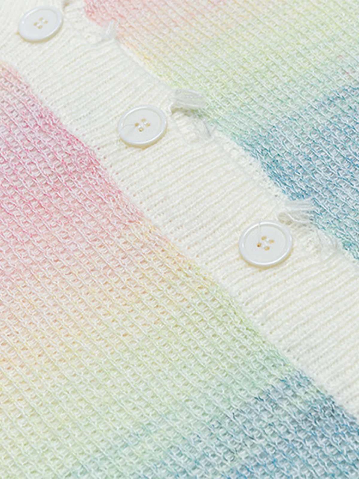 Vintage Gradient Butterfly Distressed Cardigan Sweater - Image 15