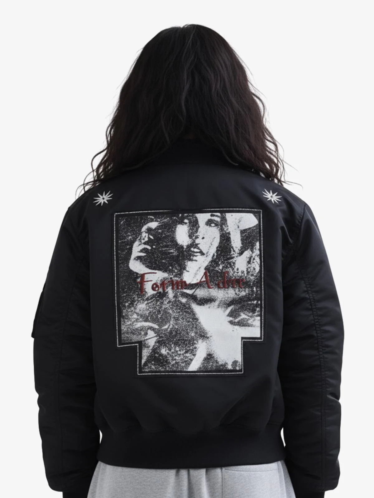 Vintage Graphic Star Embroidered Bomber Jacket - Image 3