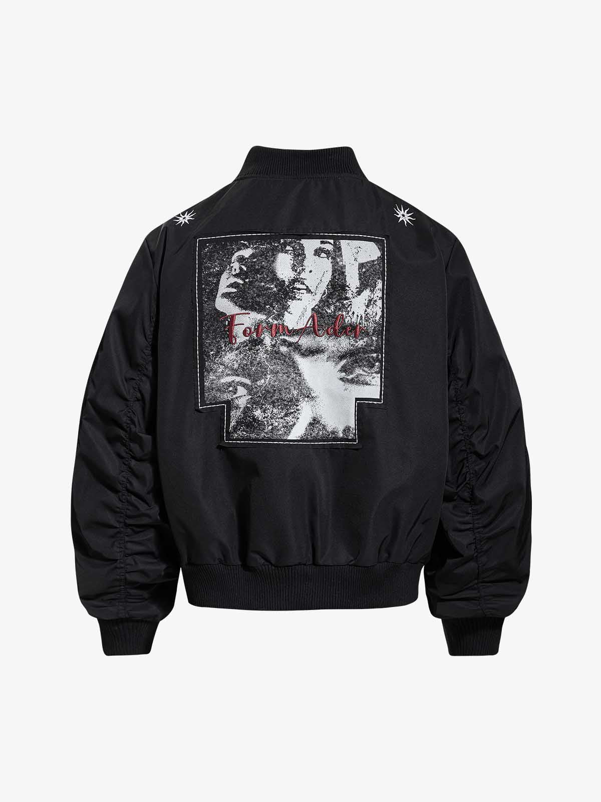 Vintage Graphic Star Embroidered Bomber Jacket - Image 6