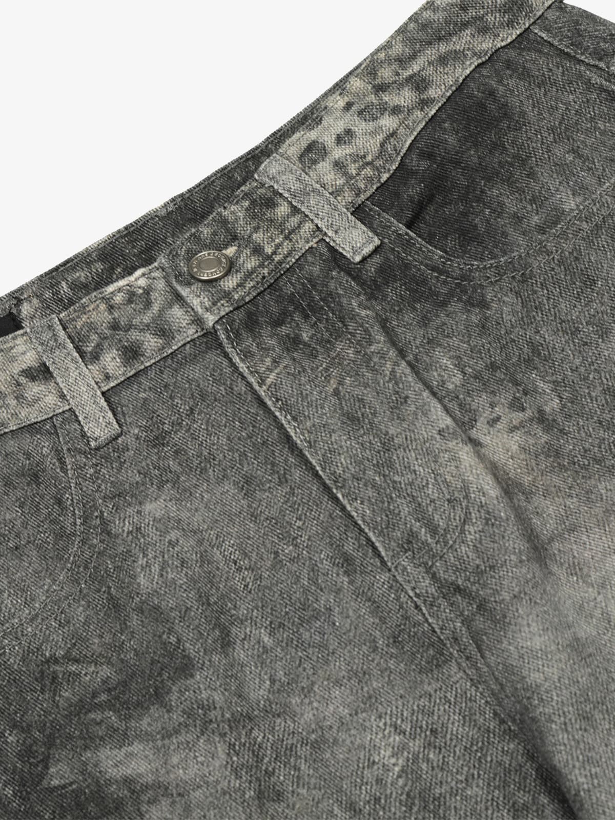 Vintage Heavy Distressed Washed Barrel Jeans - Image 5