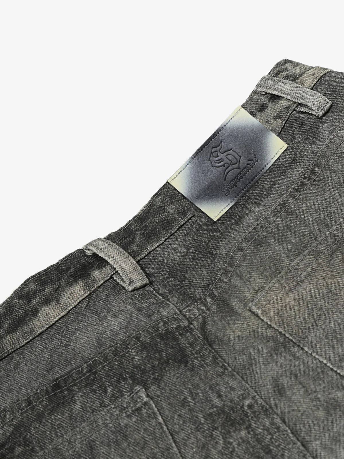 Vintage Heavy Distressed Washed Barrel Jeans - Image 6