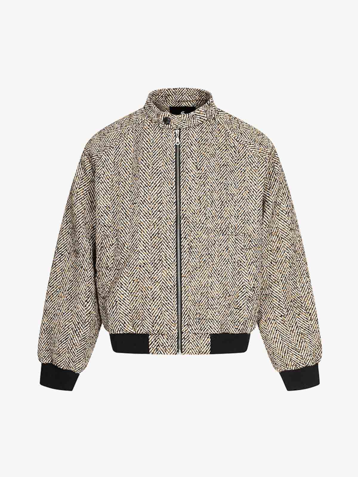 Vintage Herringbone Zip Up Jacket - Image 2