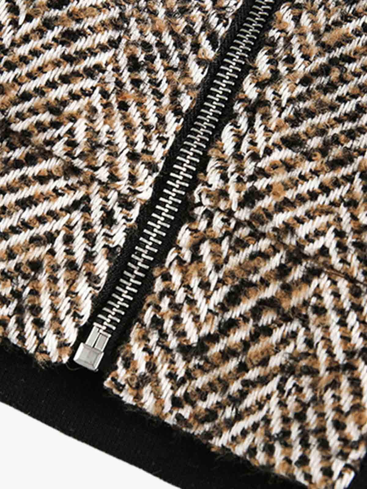 Vintage Herringbone Zip Up Jacket - Image 8