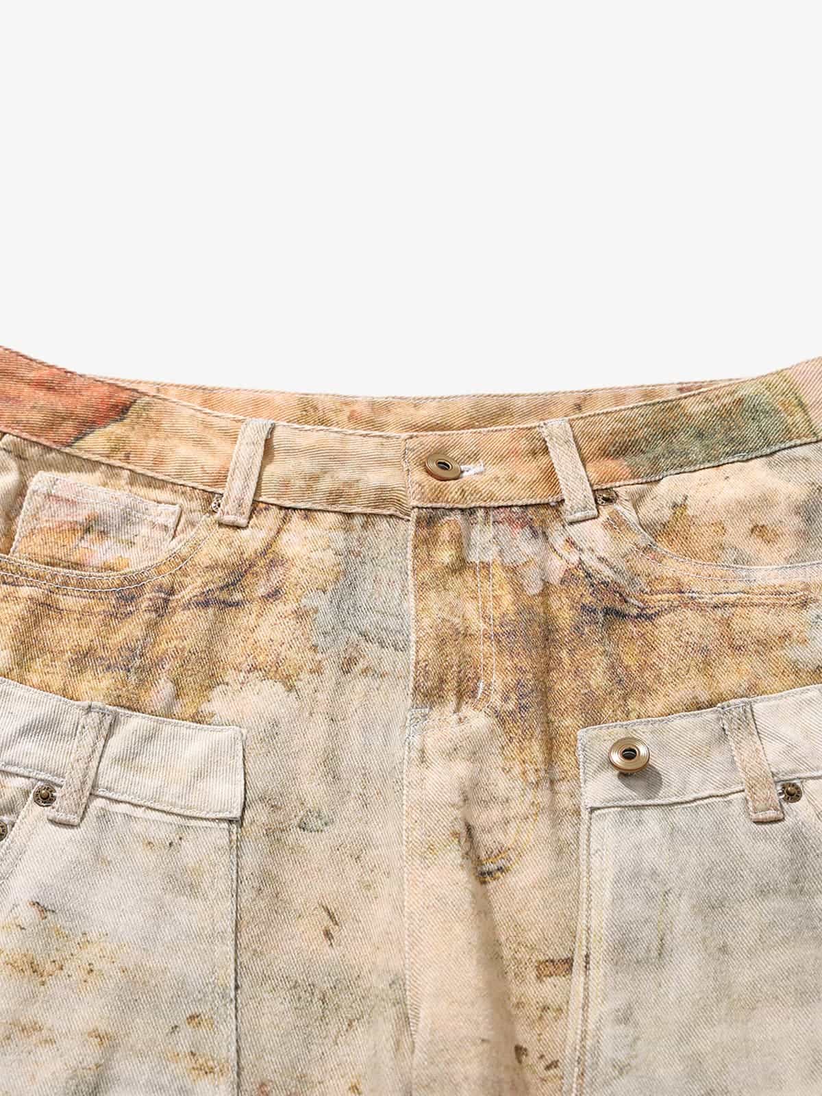 Vintage High Street Mud-Dyed Distressed Baggy Jeans - Image 10