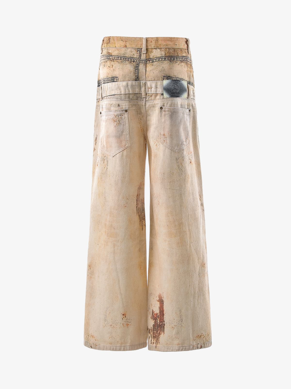 Vintage High Street Mud-Dyed Distressed Baggy Jeans - Image 6
