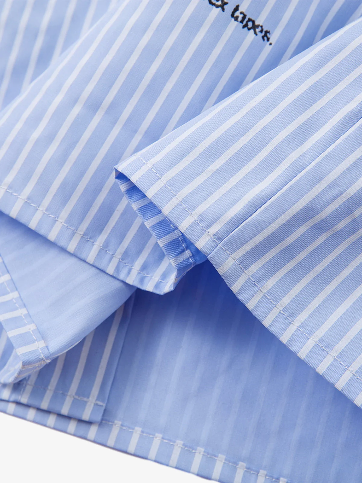 Vintage Illustration Striped Faux Two-Piece Shirt - Image 13