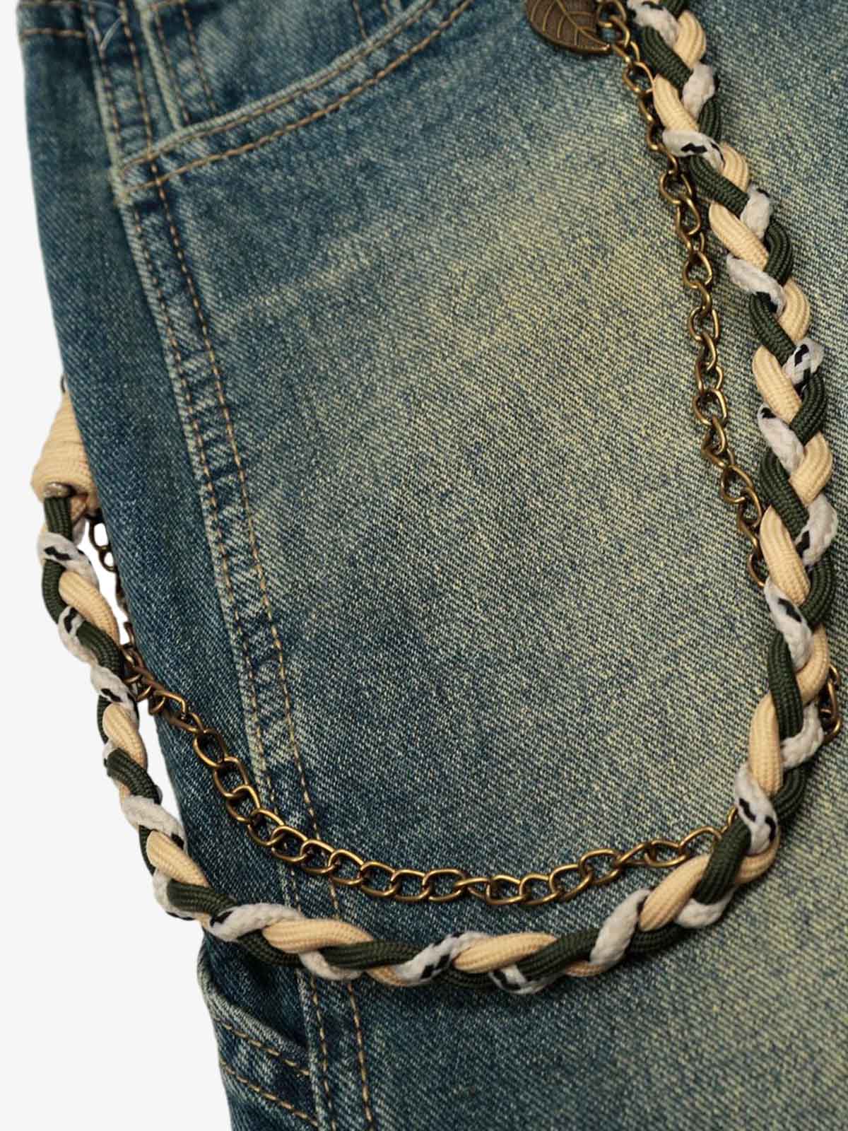 Vintage Inkjet Dirty Dye Washed Scimitar Distressed Jeans - Image 9