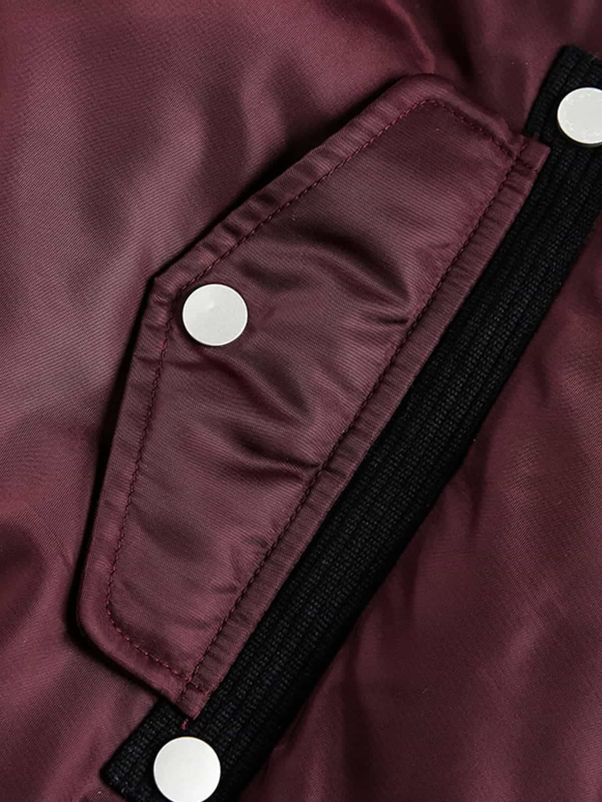 Vintage Lamb Wool Patchwork Zip-Up Bomber Jacket - Image 15