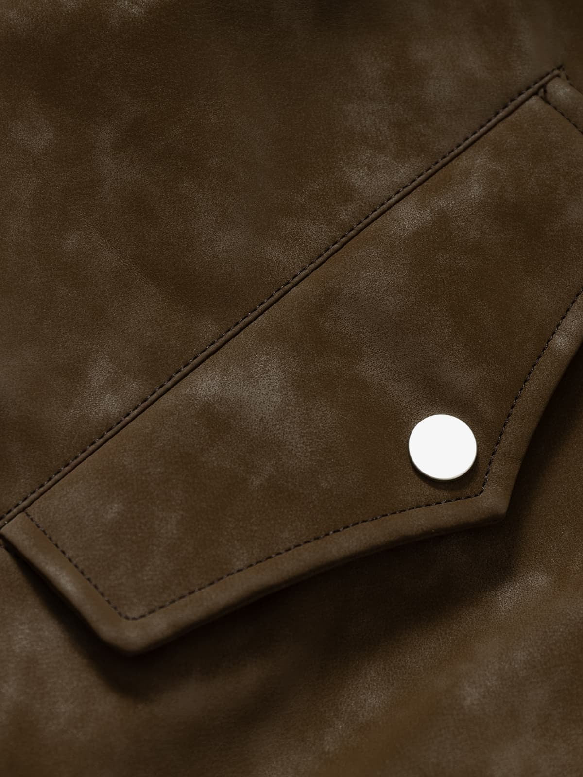 Vintage Leather and Sherpa Patchwork Webbing Cotton Jacket - Image 10