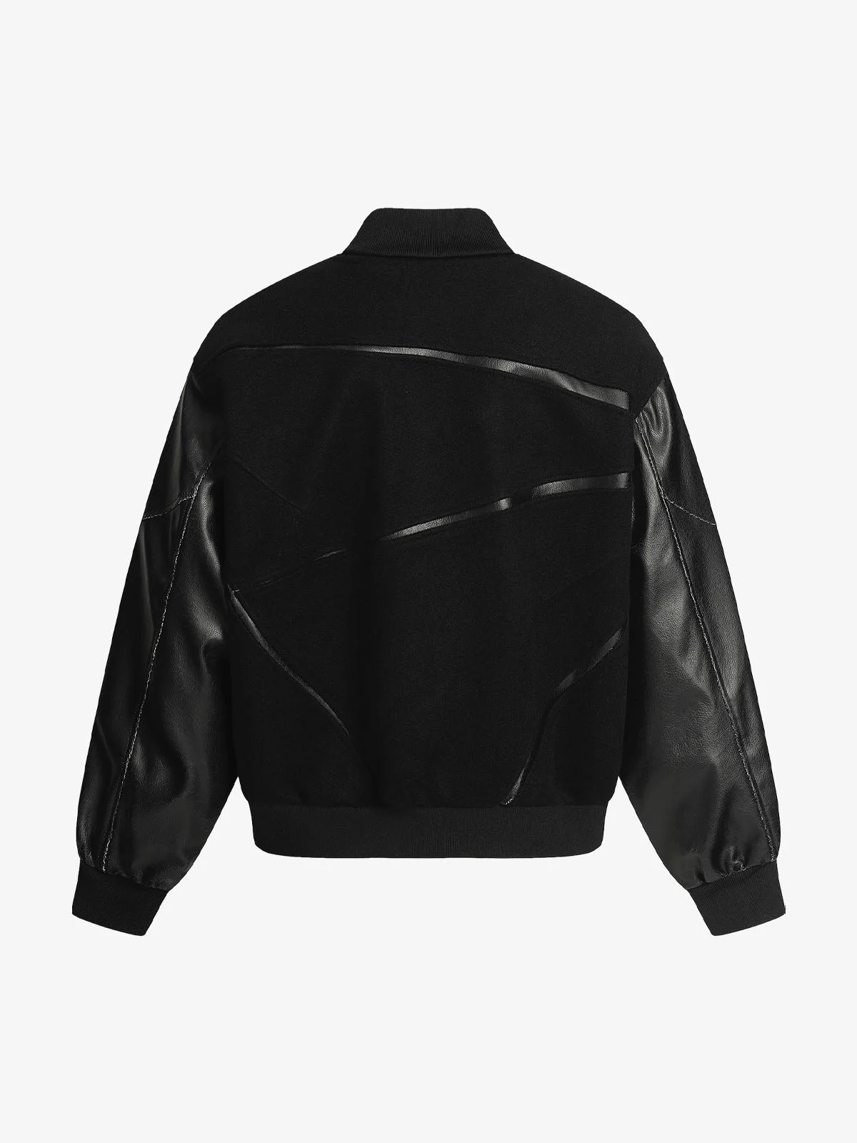 Vintage Leather Bomber Baseball Jacket - Image 2