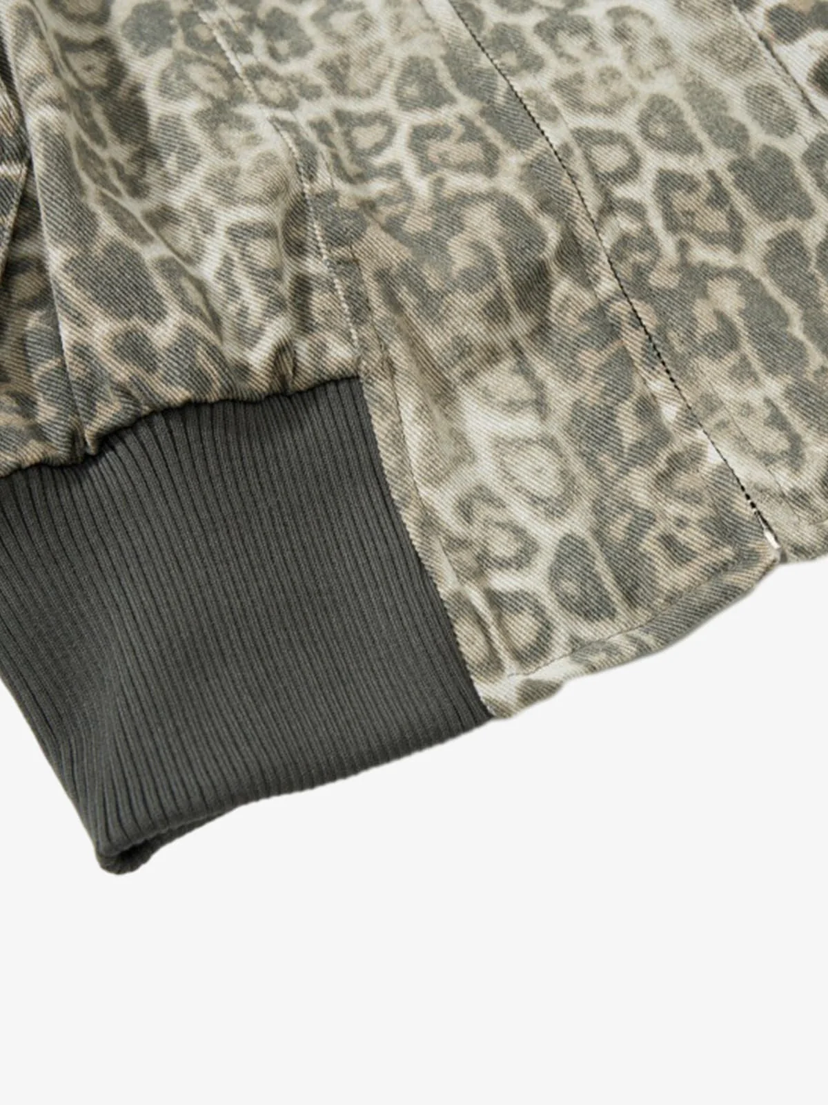 Vintage Leopard Print Bomber Jacket - Image 13