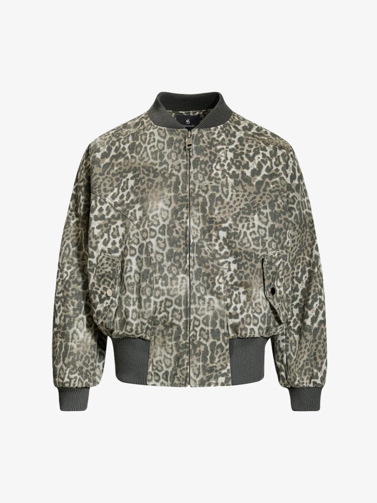 Vintage Leopard Print Bomber Jacket - Image 2