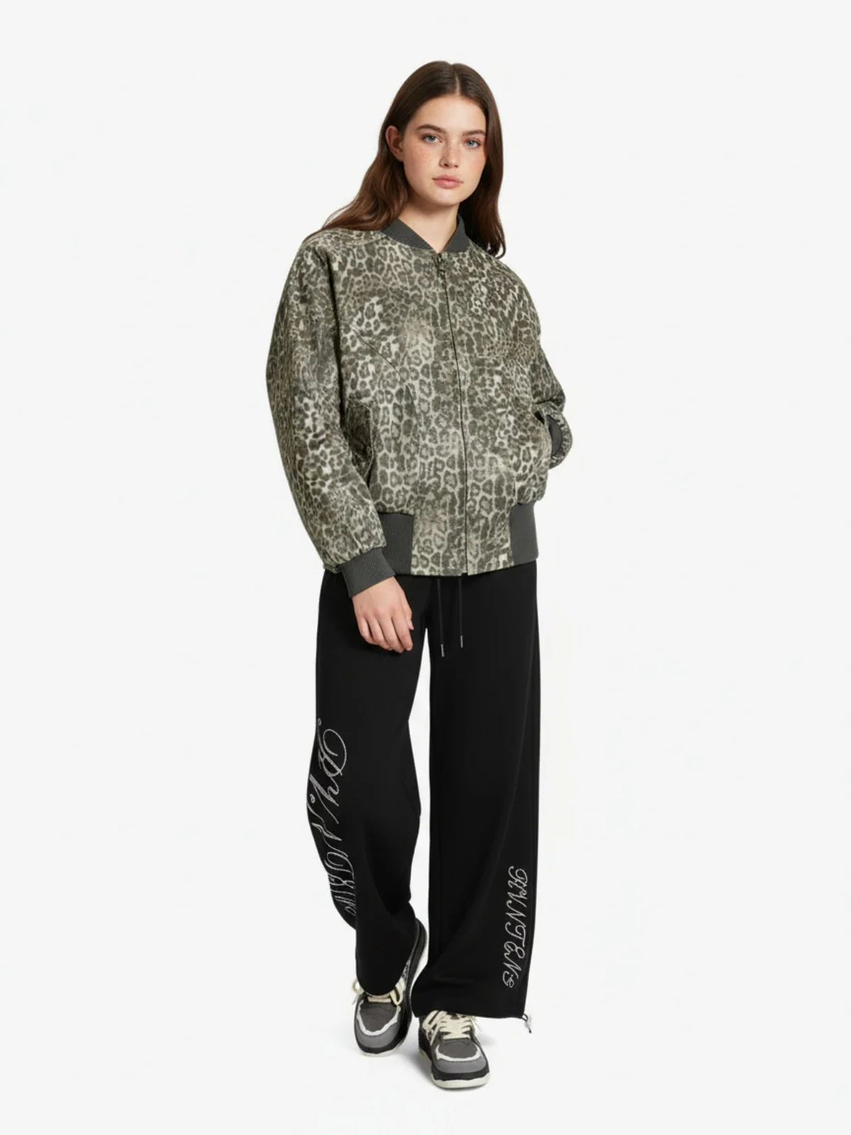 Vintage Leopard Print Bomber Jacket - Image 3