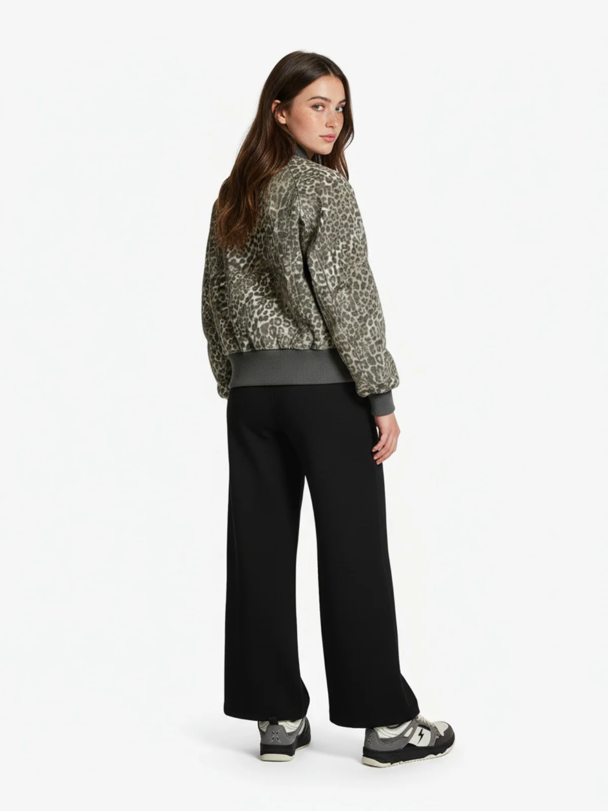 Vintage Leopard Print Bomber Jacket - Image 5