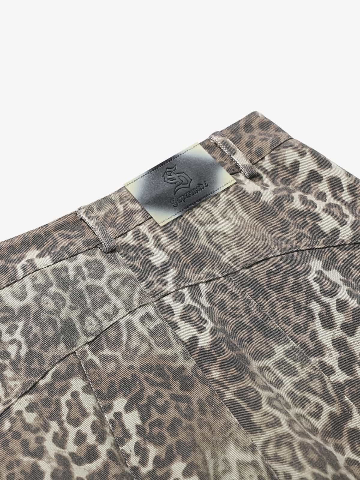 Vintage Leopard Print Cargo Barrel Pants - Image 10
